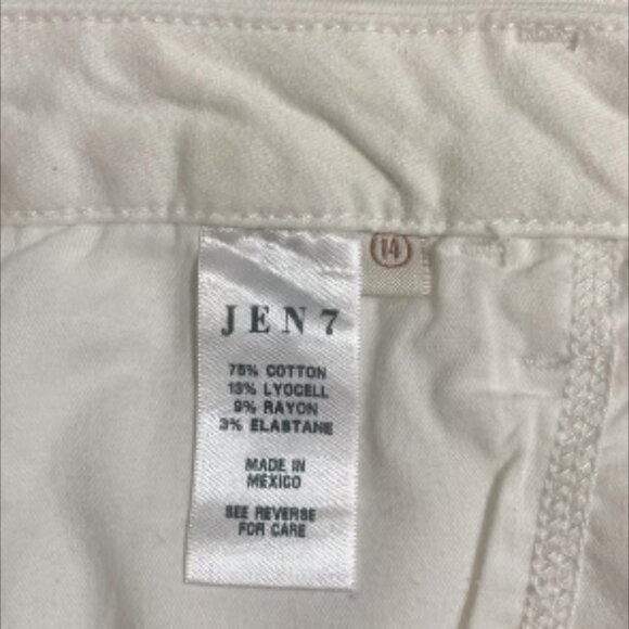 JEN7 by 7 for All Mankind Women's Slim Straight White Jean Pants Size 14 - Picture 6 of 9
